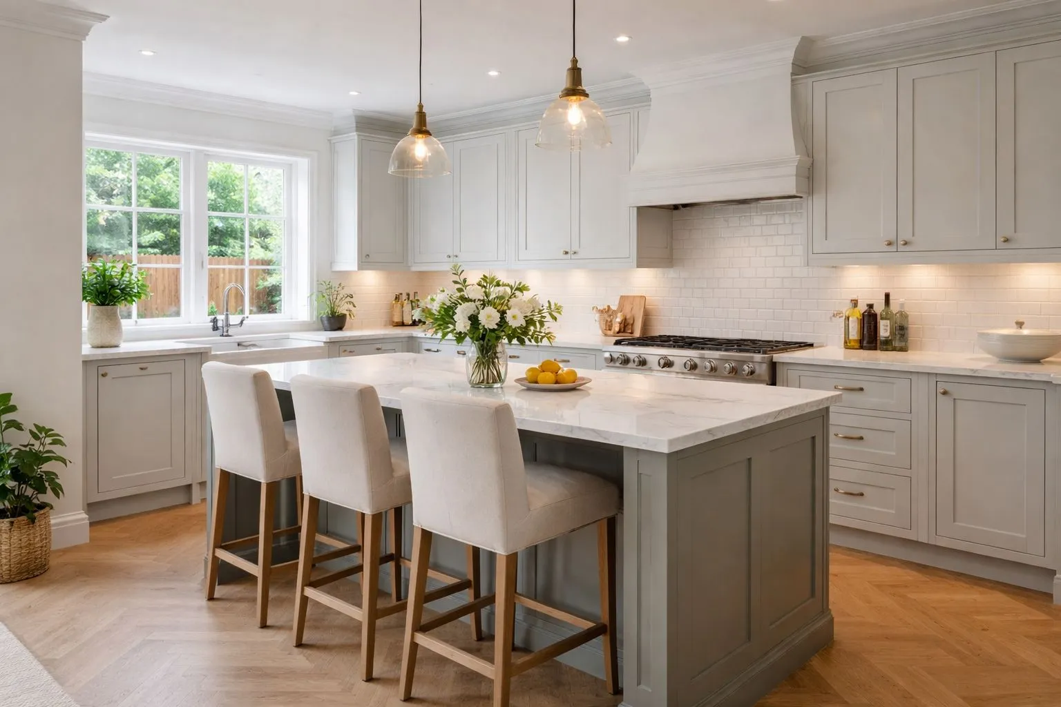 Kitchen installation with fitted joinery and practical storage