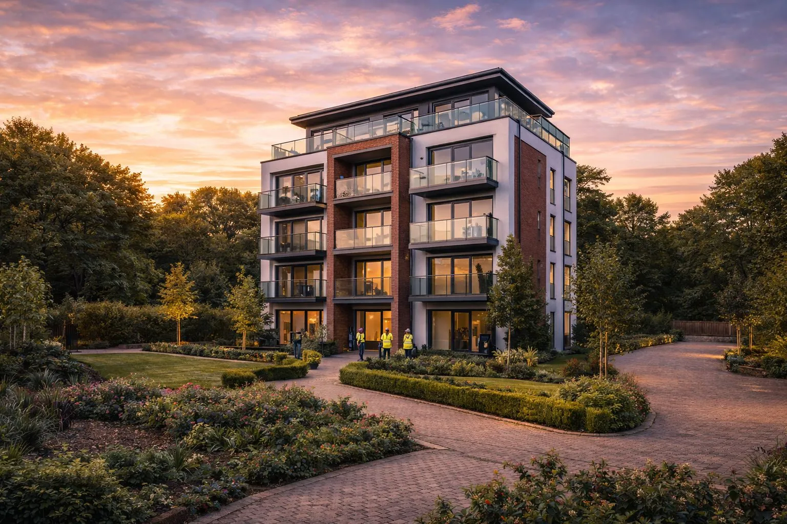 Illustrative modern apartment block style