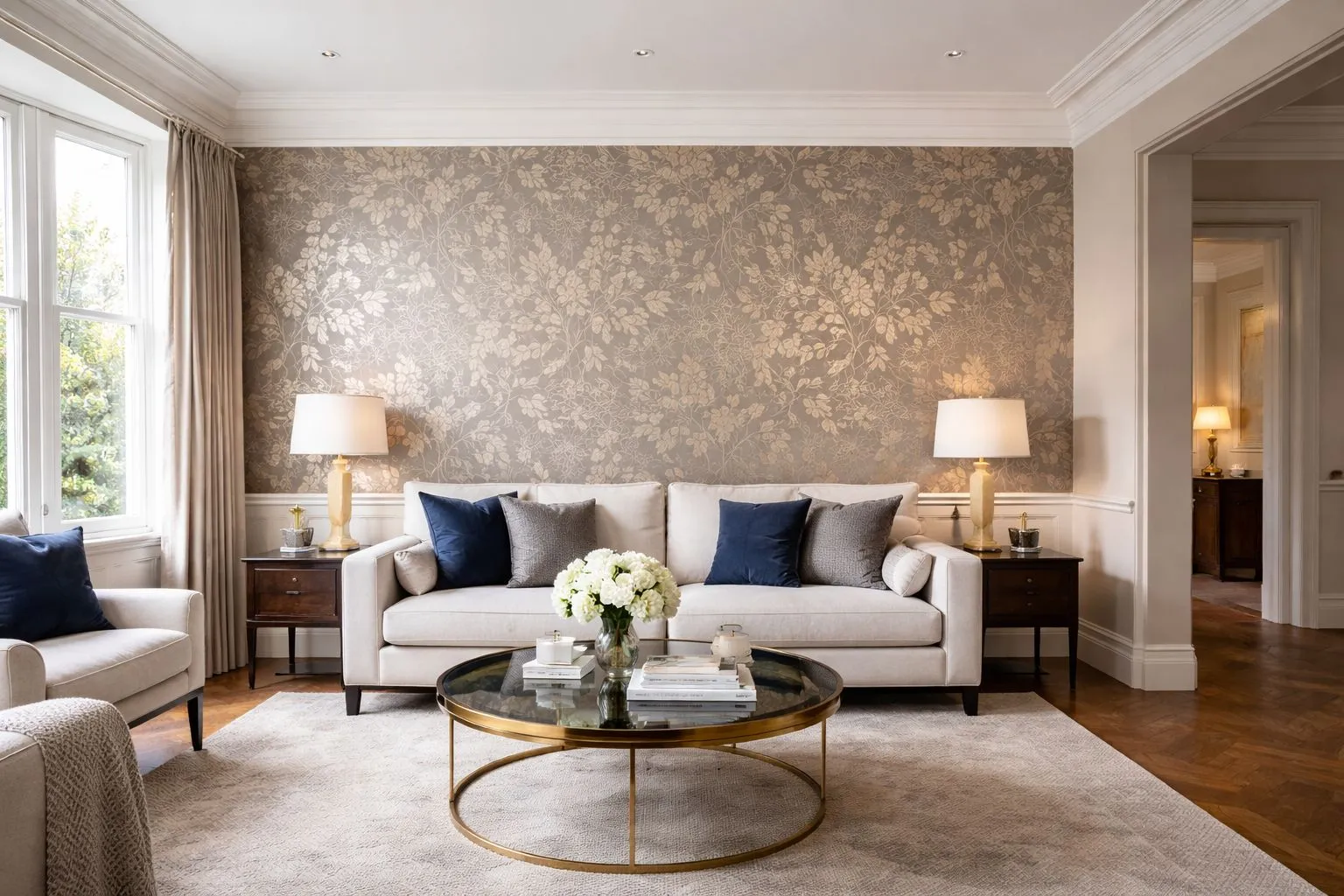 Wallpaper installation in Chelsea bedroom